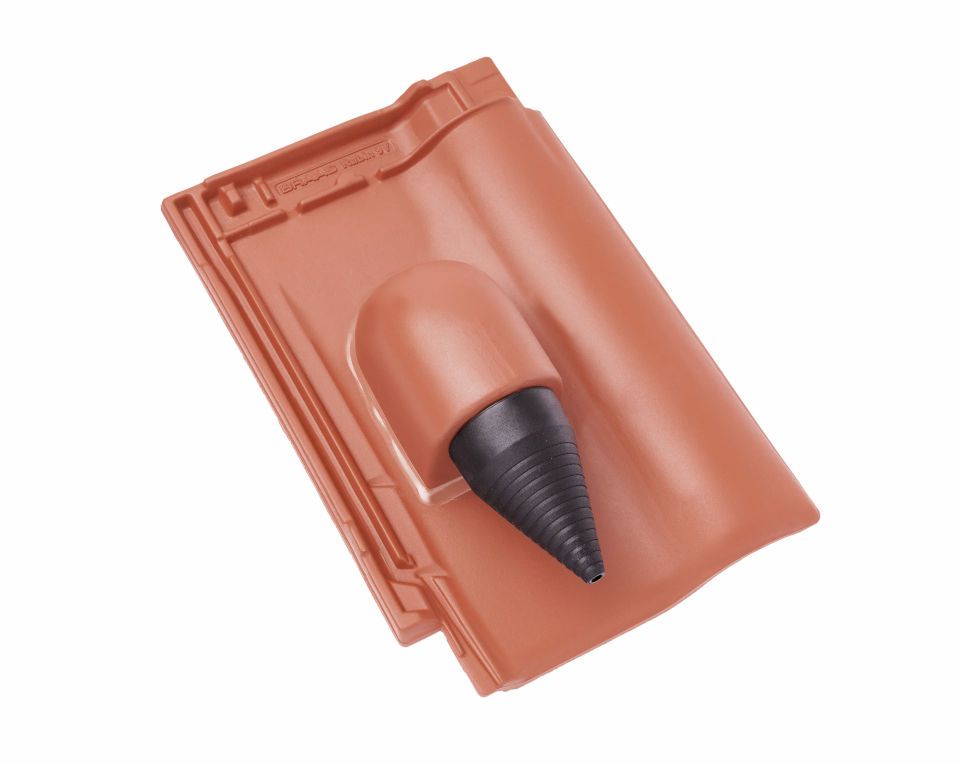 Braas Rubin 9V Flachdachziegel Solar-/Kabeldurchgang