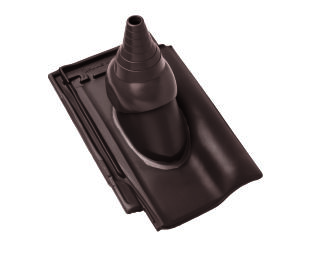 Braas Rubin 13V(H) MN-Dunkelbraun Ton-Antennenziegel mit Aufsatz
