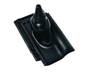 Braas Rubin 13V(H) MN-Tiefschwarz Ton-Antennenziegel mit Aufsatz
