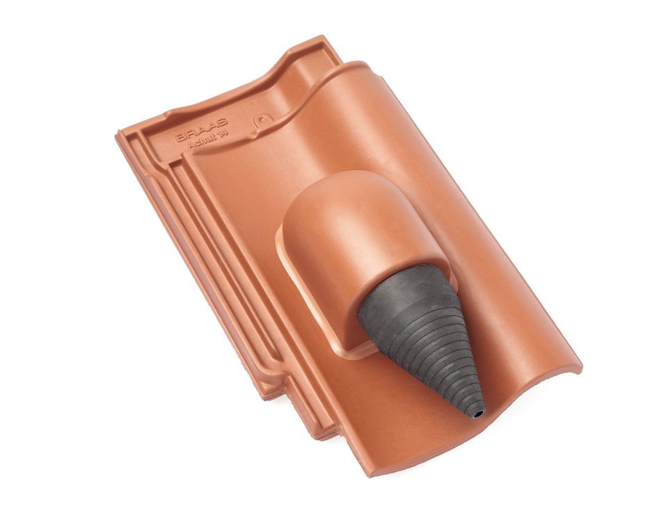 Braas Achat 14 GS Hohlfalzziegel Solar-/Kabeldurchgang