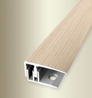 Absch.-Pr. 2700 mm SB Typ 587 H E-Clip® Alu Holzdekor Eiche w. gek. 10 - 16 mm mit Holzdekor, zweiteilig