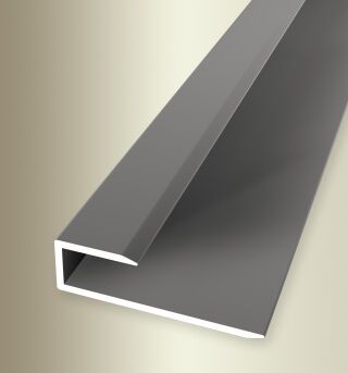 Einfassprofil 2700 mm SBS Typ 200 U Alu eloxiert edelstahloptik 7,5 - 8,5 mm ungebohrt, drehbar
