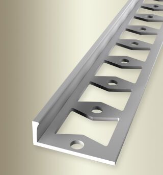 Abschlussprofil 2500 mm SBS Typ 338 G Aluminium eloxiert silber 11 mm geschlossen gestanzt, Doppel-K