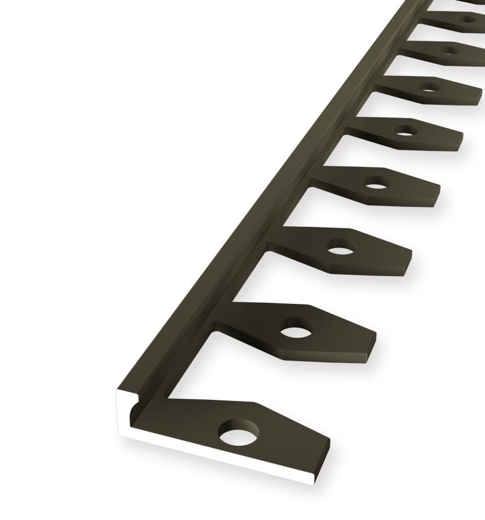 Abschlussprofil 2500 mm SBS Typ 301 Aluminium eloxiert bronze 3 mm offen gestanzt, einfach biegbar