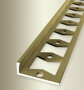 Abschlussprofil 2500 mm SBS Typ 338 G Aluminium eloxiert gold 11 mm geschlossen gestanzt, Doppel-K
