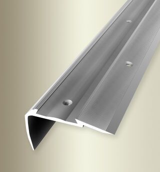 Treppenkantenpr. 2500 mm SBS Typ 706 C Aluminium eloxiert silber 0 - 27 mm versetzt vers. gebohrt, für PVC-Einlagen