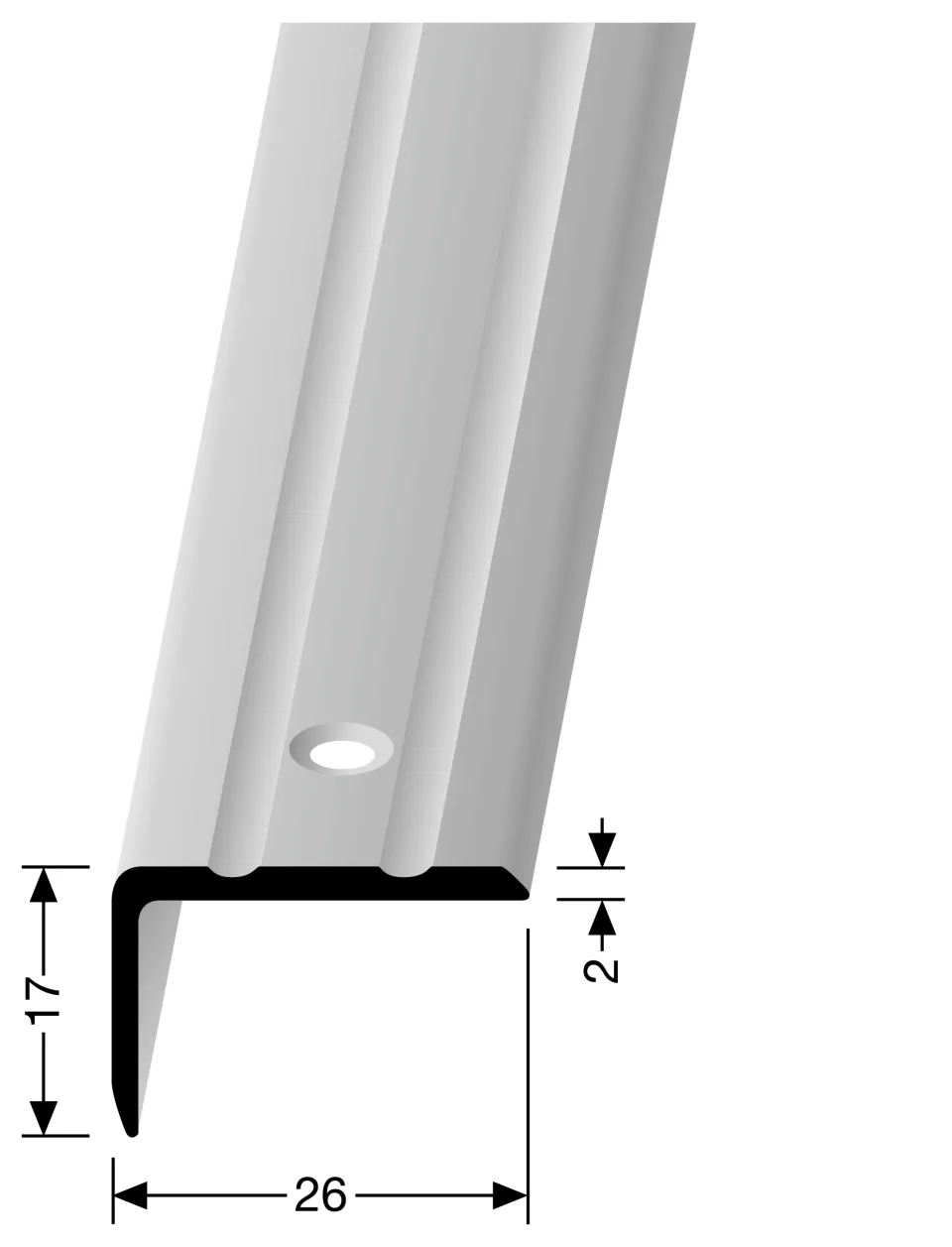 Winkelprofil 2500 mm SBS Typ 237 Aluminium eloxiert bronze 0 - 14 mm versenkt gebohrt, einfach biegbar