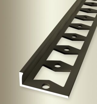Abschlussprofil 2500 mm SBS Typ 338 G Aluminium eloxiert bronze 11 mm geschlossen gestanzt, Doppel-K