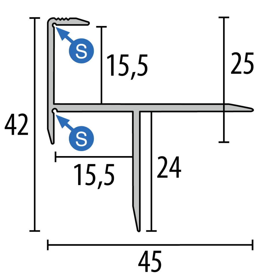 Küberit Treppenkantenprofile 206