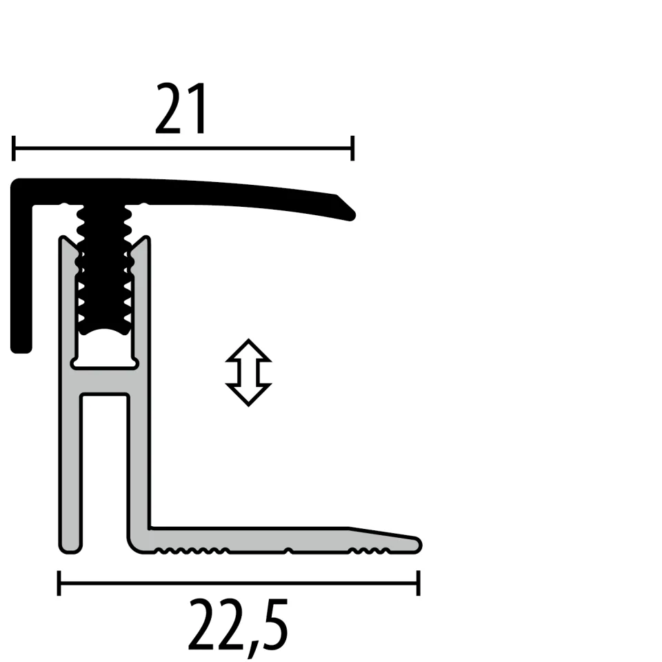 Absch.-Pr. 3000 mm SB Typ 563 Mono-Clip Aluminium eloxiert bronze 17 - 22 mm zweiteilig