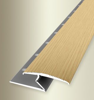 Einfassprofil 2700 mm SBS Typ 382 T Alu Holzdekor Eiche hell 3 - 8,5 mm mit Teppichkrallen, umschlagbar