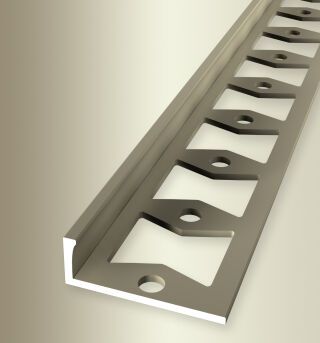 Abschlussprofil 2500 mm SBS Typ 338 G Aluminium eloxiert sand 11 mm geschlossen gestanzt, Doppel-K