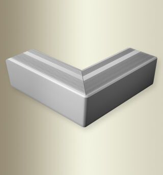 Wi.-Pr. Fertigwinkel 300 mm 229 U/FW Aluminium eloxiert silber 0 - 37 mm runde Ecken 90°