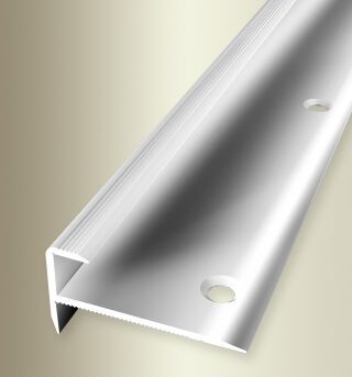 Treppenkantenprofil 1000 mm SBS Typ 810 Aluminium poliert 8,5 mm versenkt gebohrt