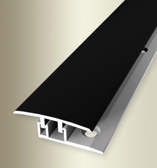 Überg.-Pr. 1000 mm Typ 678 D-Clip® Plus Alu pulv schw mat (RAL9005) 5,3 - 8,5 mm zweiteilig
