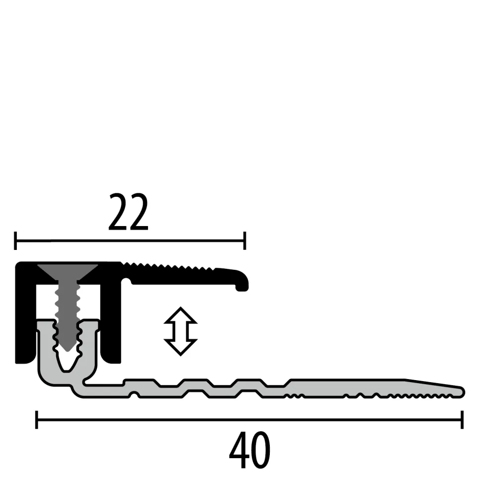 Absch.-Pr. 1000 mm SB Typ 387AS PPS®-AS Aluminium eloxiert bronze 5 - 11,5 mm versenkt gebohrt, zweiteilig