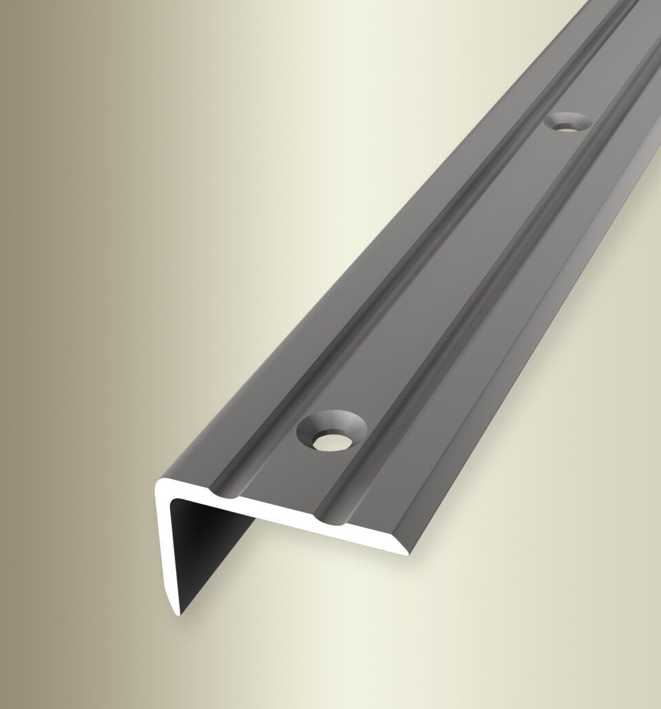 Winkelprofil 2500 mm SBS Typ 237 Alu eloxiert edelstahloptik 0 - 14 mm versenkt gebohrt, einfach biegbar