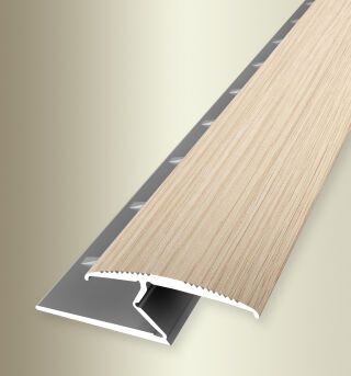 Einfassprofil 2700 mm SBS Typ 382 T Alu Holzdekor Eiche w. gek. 3 - 8,5 mm mit Teppichkrallen, umschlagbar