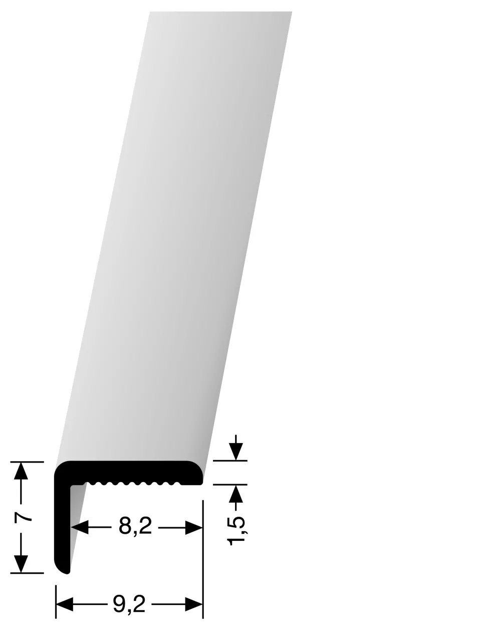 Wi-Pr; Absch-Pr 2550 mm SBS Typ 279 U Aluminium eloxiert silber 8,2 mm ungebohrt, Minileiste