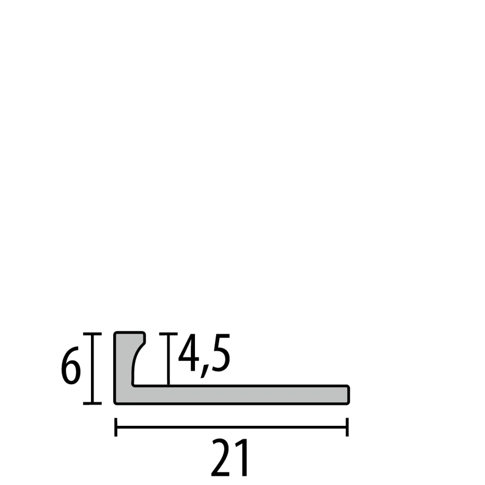Abschlussprofil 2500 mm SBS Typ 302 G Aluminium eloxiert gold 4,5 mm geschlossen gestanzt