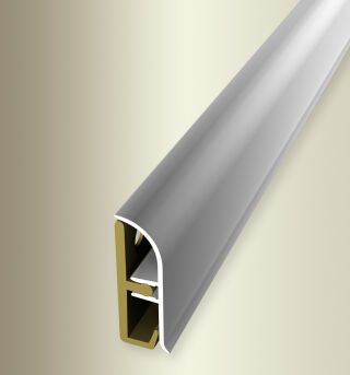 Sockelleiste 2500 mm SBS Typ 930 Aluminium eloxiert silber 0 - 99 mm mit Kabelkanal, inkl Befestigung