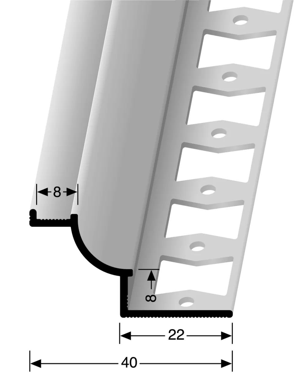 Küberit Wandkantenprofile Hohlkehlprofile CC080