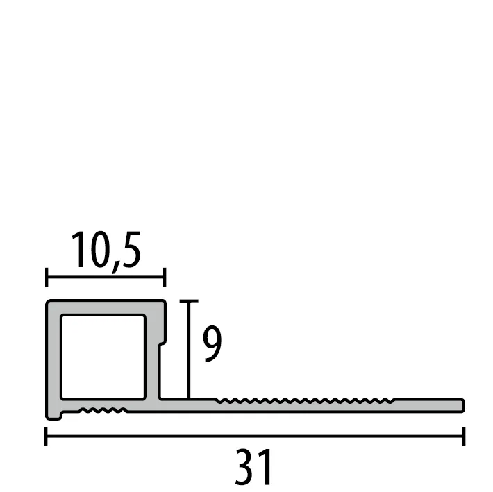 Quadratpr Ends AE IE 90° 27 mm CT090 AE Edelstahl matt gebürstet
