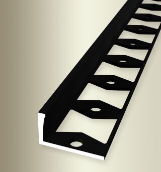 Abschlussprofil 2500 mm SBS Typ 309 G Alu pulv. schwarz matt (RAL9005) 22 mm geschlossen gestanzt