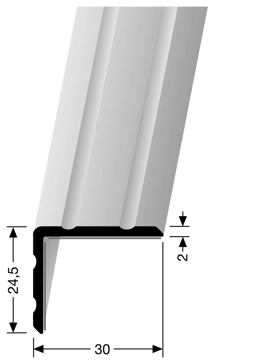 Winkelprofil 1000 mm SBS Typ 234 SK Aluminium eloxiert silber 0 - 21,5 mm doppelt selbstklebend
