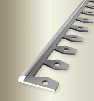 Abschlussprofil 2500 mm SBS Typ 357 EB Aluminium eloxiert silber 3 mm offen gestanzt, einfach biegbar