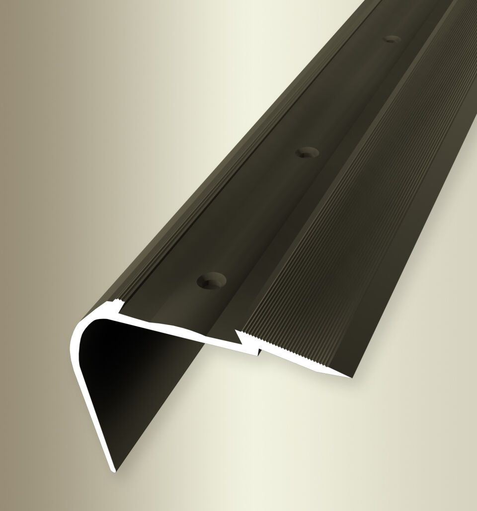 Treppenkantenpr. 2500 mm SBS Typ 707 A Aluminium eloxiert bronze 0 - 43 mm versenkt gebohrt für PVC-Einlagen