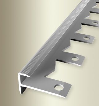 Treppenkantenpr. 2500 mm SBS Typ 808 EB Aluminium eloxiert silber 7 mm offen gestanzt, einfach biegbar