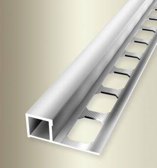 Quadratprofil 2500 mm Typ CT125 G Alu poliert elox. silber glanz 12,5 mm geschlossen gestanzt