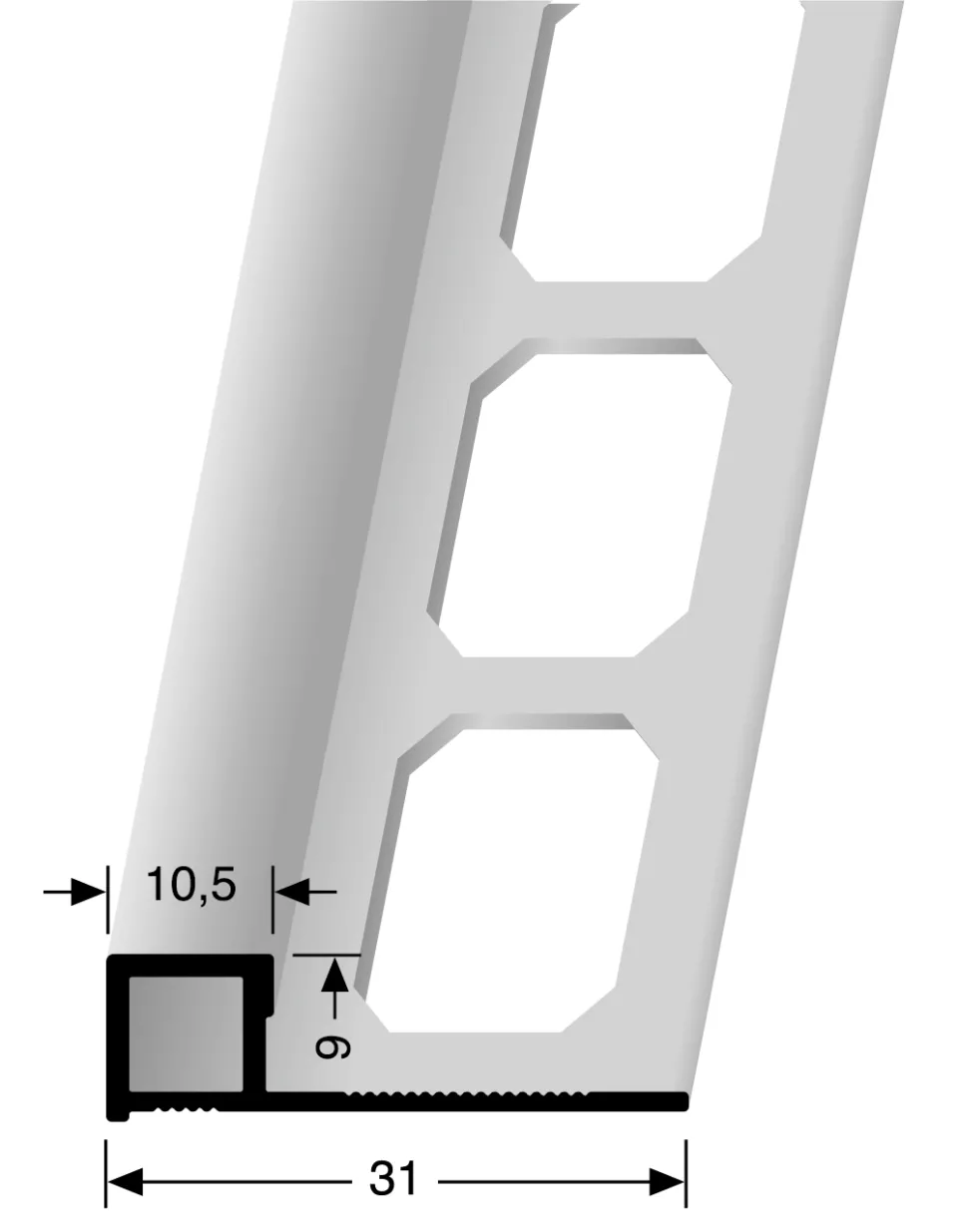 Quadratpr Ends AE IE 90° 27 mm CT090 AE Edelstahl matt gebürstet