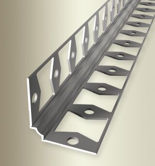 Innenecke 2700 mm SBS Typ 160 G Alu elox. edelstahloptik f.g. 2 mm geschlossen gestanzt, mit Schutzfolie