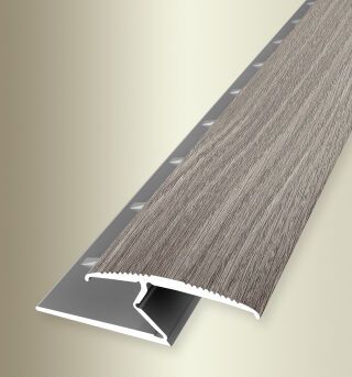 Einfassprofil 2700 mm SBS Typ 382 T Alu Holzdekor Eiche grau 3 - 8,5 mm mit Teppichkrallen, umschlagbar