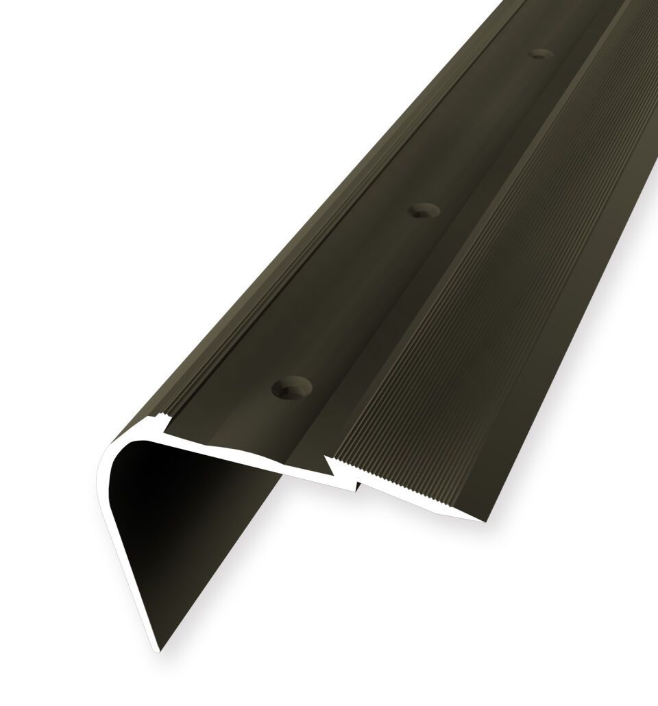 Treppenkantenpr. 2500 mm SBS Typ 707 A Aluminium eloxiert bronze 0 - 43 mm versenkt gebohrt für PVC-Einlagen