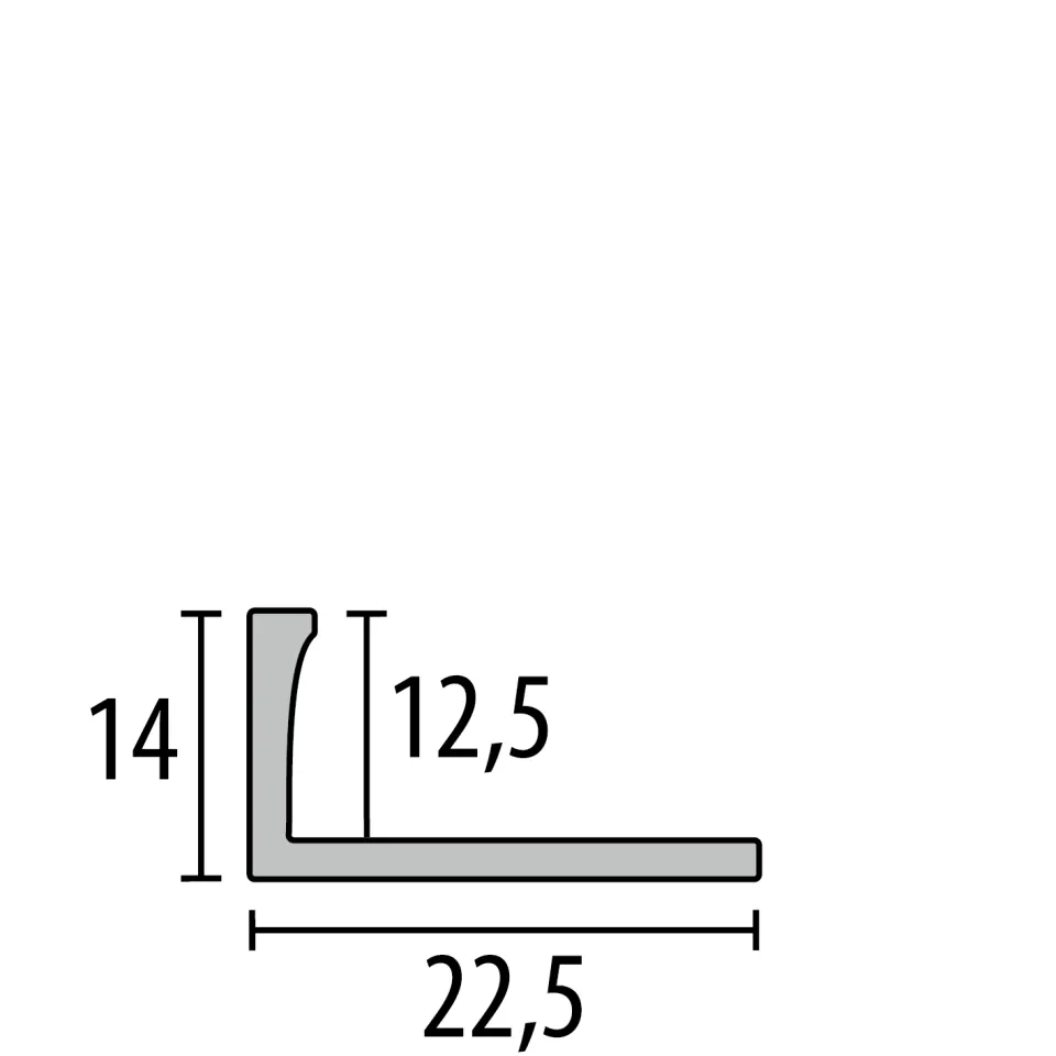 Abschlussprofil 2500 mm SBS Typ 305 Aluminium eloxiert bronze 12,5 mm offen gestanzt, einfach biegbar