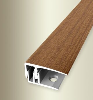 Absch.-Pr. 1000 mm SB Typ 587 H E-Clip® Aluminium Holzdekor Nussbaum 10 - 16 mm mit Holzdekor, zweiteilig