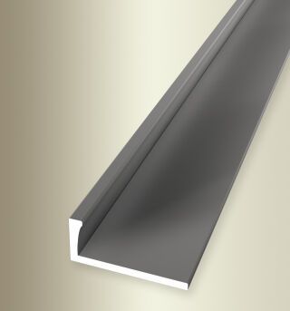 Abschlussprofil 2500 mm SBS Typ 303 U Aluminium eloxiert edelstahloptik 8 mm ungebohrt