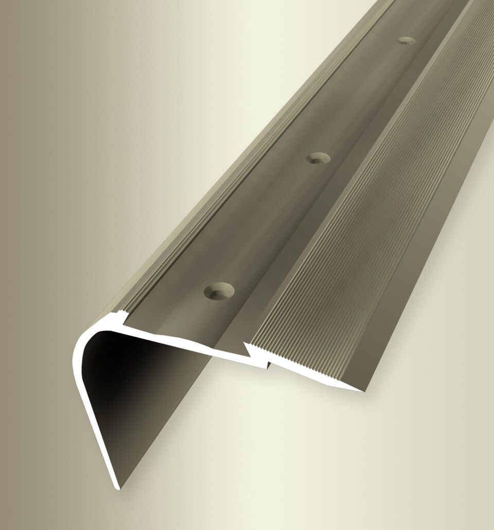 Treppenkantenpr. 2500 mm SBS Typ 707 A Aluminium eloxiert sand 0 - 43 mm versenkt gebohrt für PVC-Einlagen