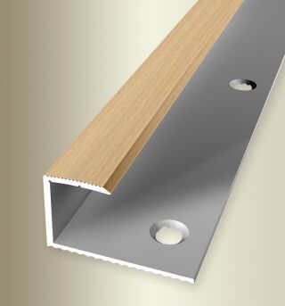 Einfassprofil 2700 mm SBS Typ 215 H Alu Holzdekor Buche dunkel 14 - 15,2 mm mit Holzdekor
