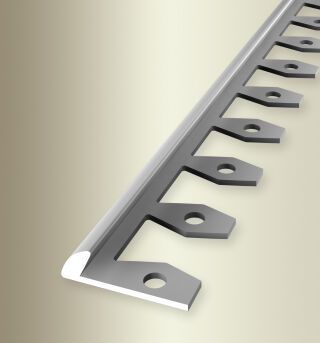 Abschlussprofil 2500 mm SBS Typ 359 EB Aluminium eloxiert silber 5 mm offen gestanzt, einfach biegbar