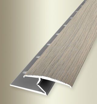 Einfassprofil 2700 mm SBS Typ 382 T Alu Holzd. Eiche beige grau 3 - 8,5 mm mit Teppichkrallen, umschlagbar
