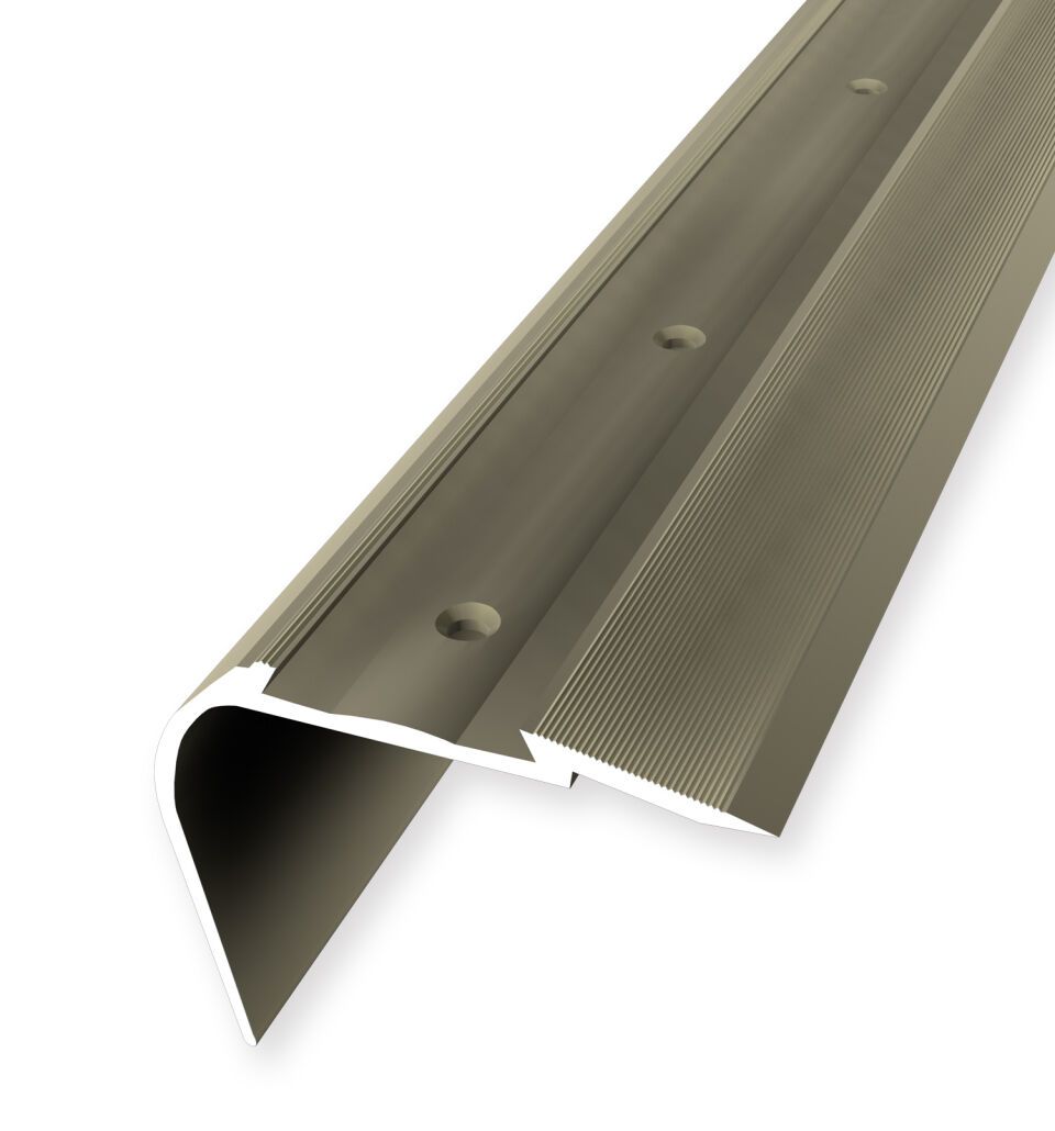 Treppenkantenpr. 2500 mm SBS Typ 707 A Aluminium eloxiert sand 0 - 43 mm versenkt gebohrt für PVC-Einlagen