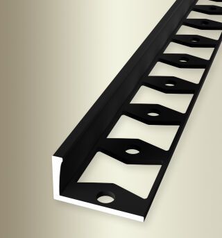 Abschlussprofil 2500 mm SBS Typ 311 G Alu pulv. schwarz matt (RAL9005) 14 mm geschlossen gestanzt