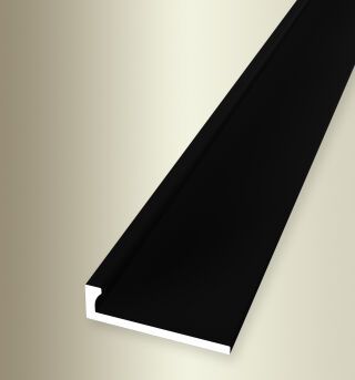 Abschlussprofil 2500 mm SBS Typ 299 U Alu pulv. schwarz matt (RAL9005) 2 mm ungebohrt einteilig