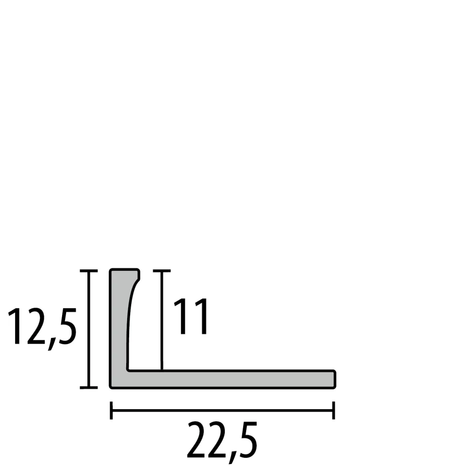 Abschlussprofil 2500 mm SBS Typ 308 G Aluminium eloxiert gold 11 mm geschlossen gestanzt