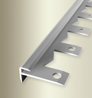Treppenkantenpr. 2500 mm SBS Typ 809 EB Aluminium eloxiert silber 3 mm offen gestanzt, einfach biegbar