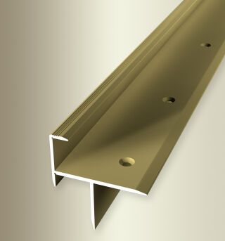 Treppenkantenprofil 1000 mm SBS Typ 206 Aluminium eloxiert gold 15,5 mm doppelt versetzt versenkt gebohrt